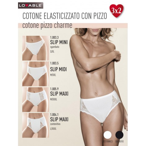 Slip Mini 910033 Lovable 3x2 Pizzo Charme