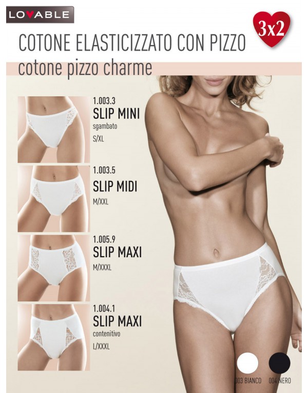 3x2 Slip Maxi Lovable 10059 Pizzo Charme